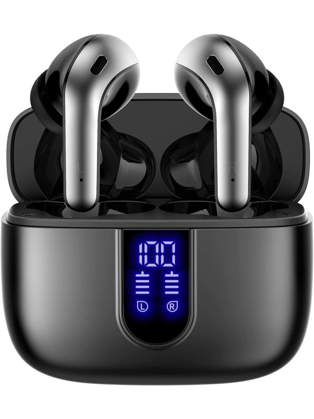 True Wireless Bluetooth Earbuds with 60H Playback, LED Display, IPX5 Waterproof